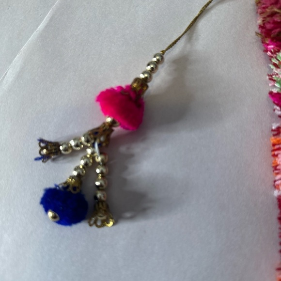 Bag embellished with beads mirrors and fringe - Picture 3 of 6